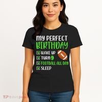9 Year Old American Football Birthday Party 9th Boy Player Women's T-Shirt thumb 4