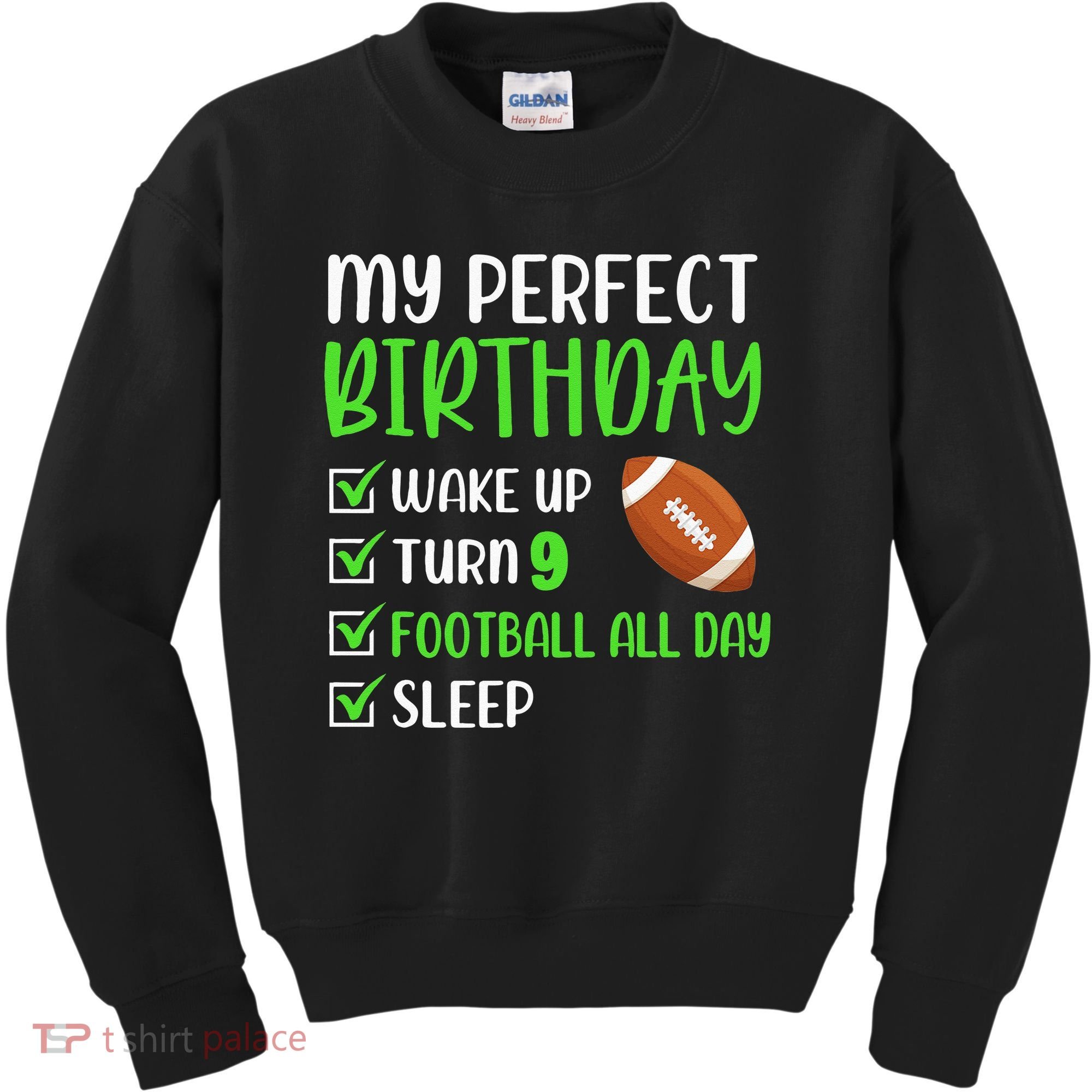 9 Year Old American Football Birthday Party 9th Boy Player Kids Sweatshirt