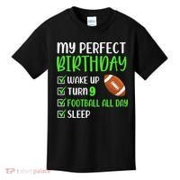 9 Year Old American Football Birthday Party 9th Boy Player Kids T-Shirt thumb 0