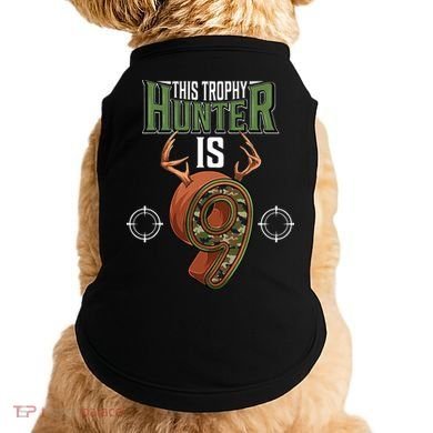 9 Year Old Hunting 9th Birthday Party Deer Hunter Doggie Tank