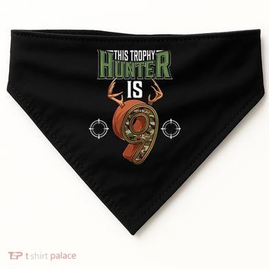 9 Year Old Hunting 9th Birthday Party Deer Hunter USA-Made Doggie Bandana