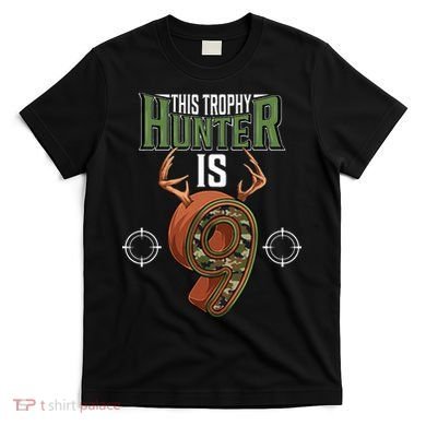 9 Year Old Hunting 9th Birthday Party Deer Hunter T-Shirt