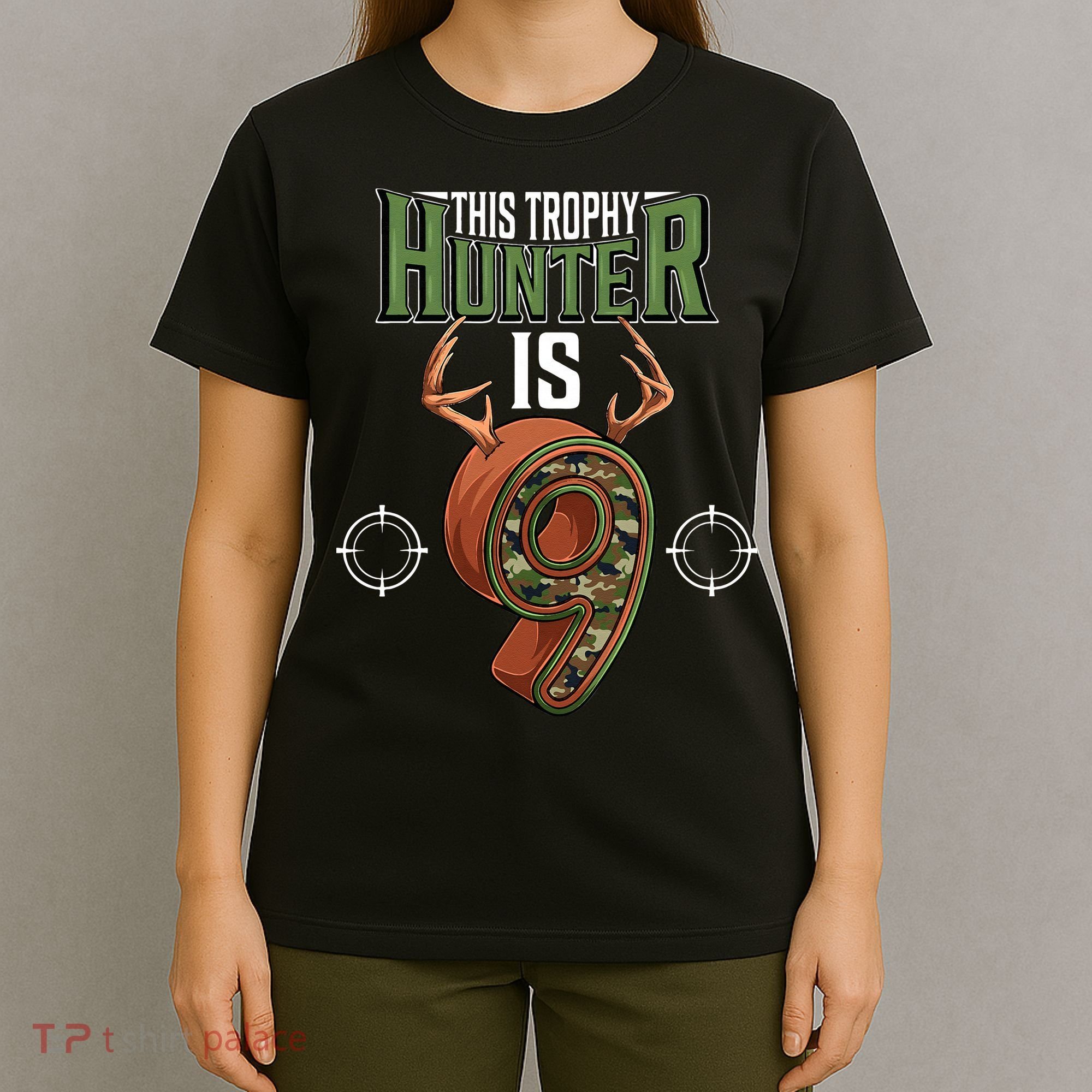 9 Year Old Hunting 9th Birthday Party Deer Hunter T-Shirt
