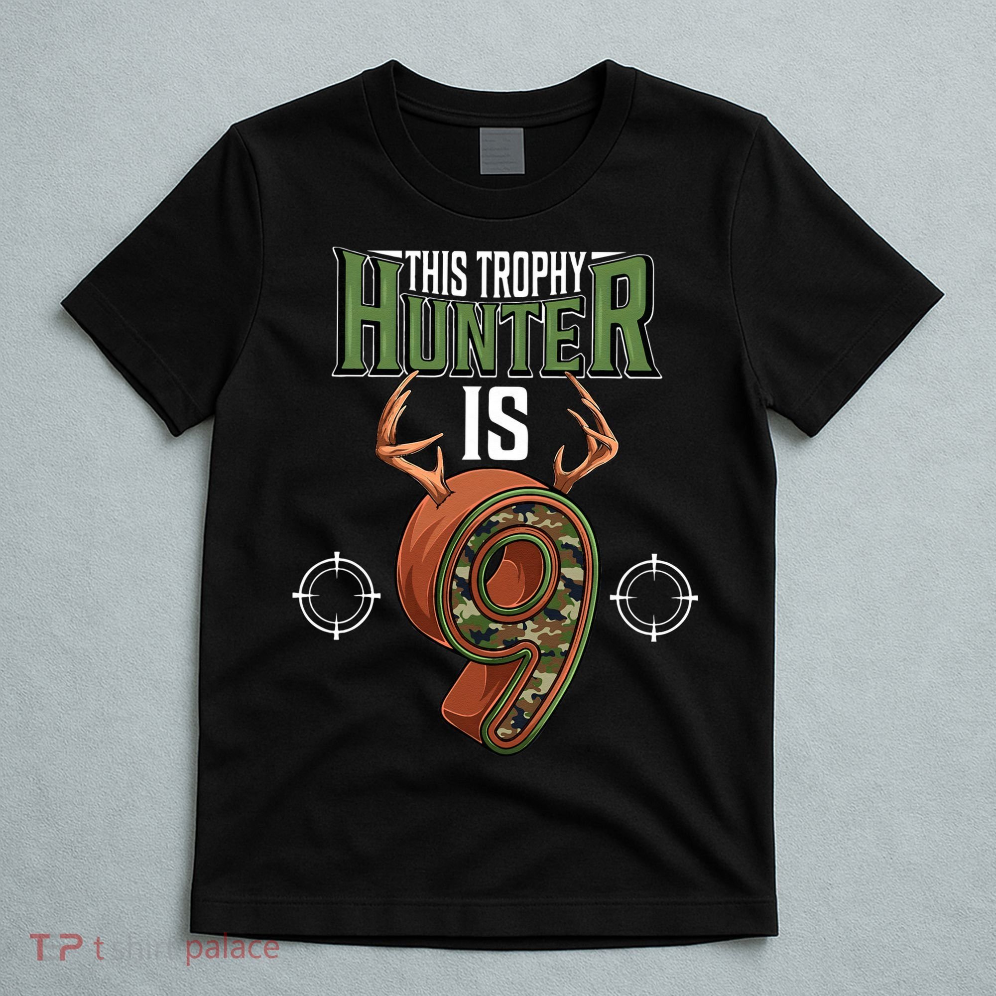 9 Year Old Hunting 9th Birthday Party Deer Hunter T-Shirt
