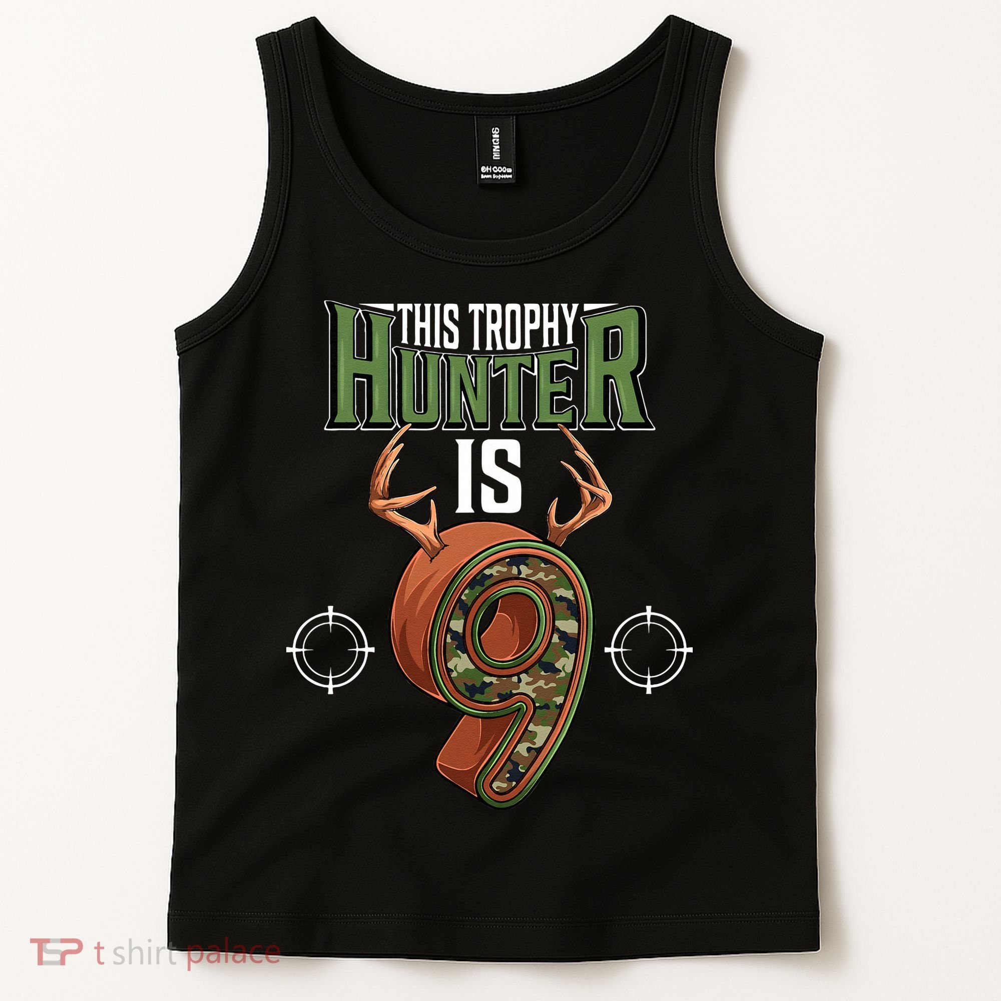 9 Year Old Hunting 9th Birthday Party Deer Hunter Tank Top