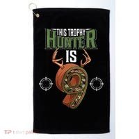 9 Year Old Hunting 9th Birthday Party Deer Hunter Golf Towel thumb 0