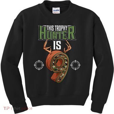9 Year Old Hunting 9th Birthday Party Deer Hunter Kids Sweatshirt