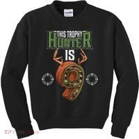 9 Year Old Hunting 9th Birthday Party Deer Hunter Kids Sweatshirt thumb 0