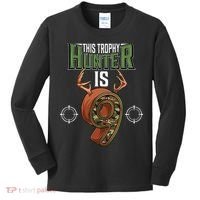 9 Year Old Hunting 9th Birthday Party Deer Hunter Kids Long Sleeve Shirt thumb 0