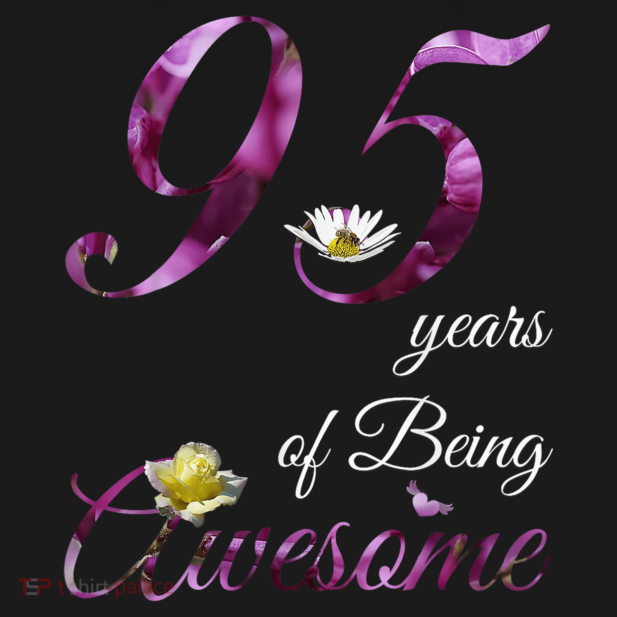 95 Year Old Awesome Floral 1929 95th Birthday Purple Flower Style Women's Hoodie