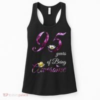 95 Year Old Awesome Floral 1929 95th Birthday Purple Flower Style Women's Tank Top thumb 0