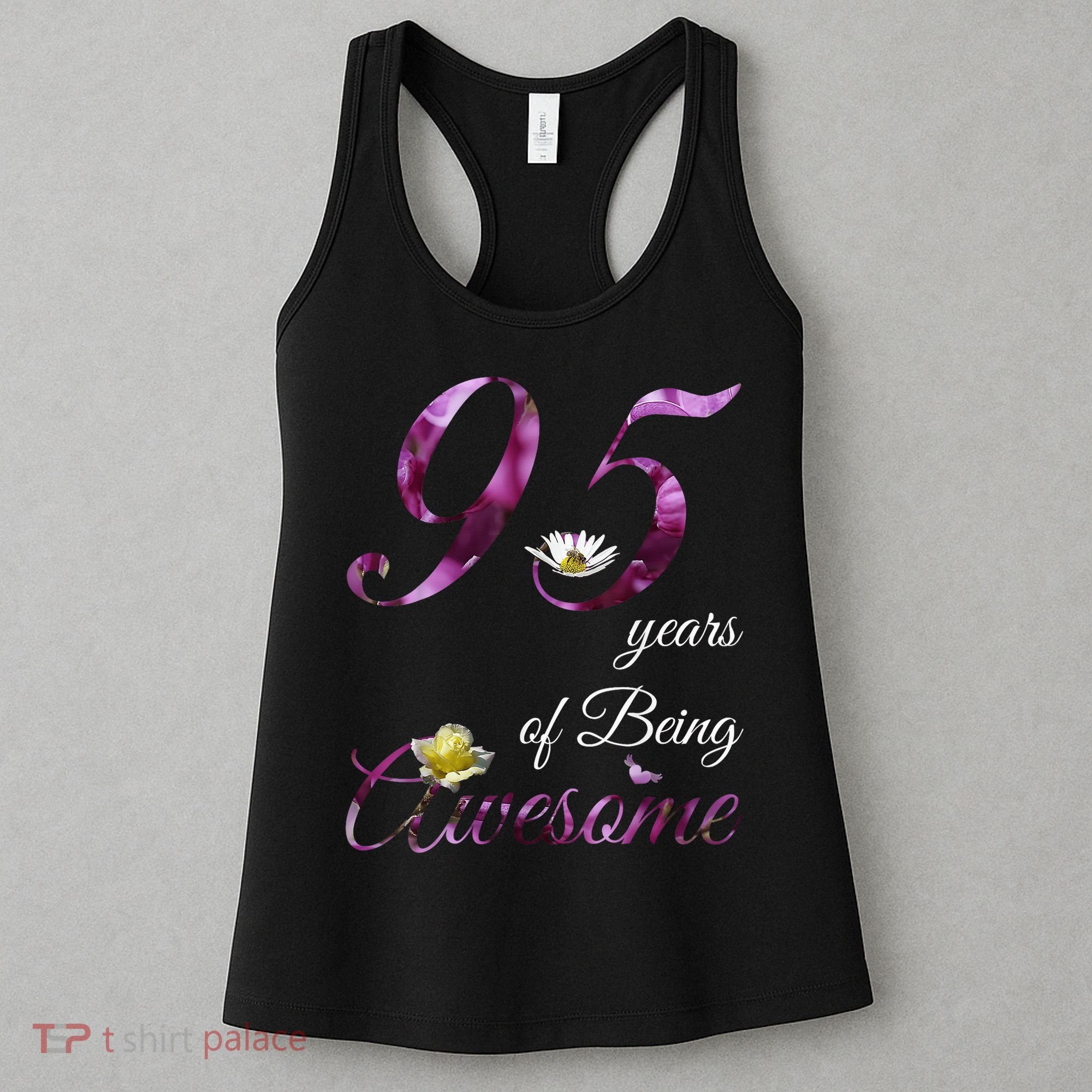 95 Year Old Awesome Floral 1929 95th Birthday Purple Flower Style Women's Tank Top