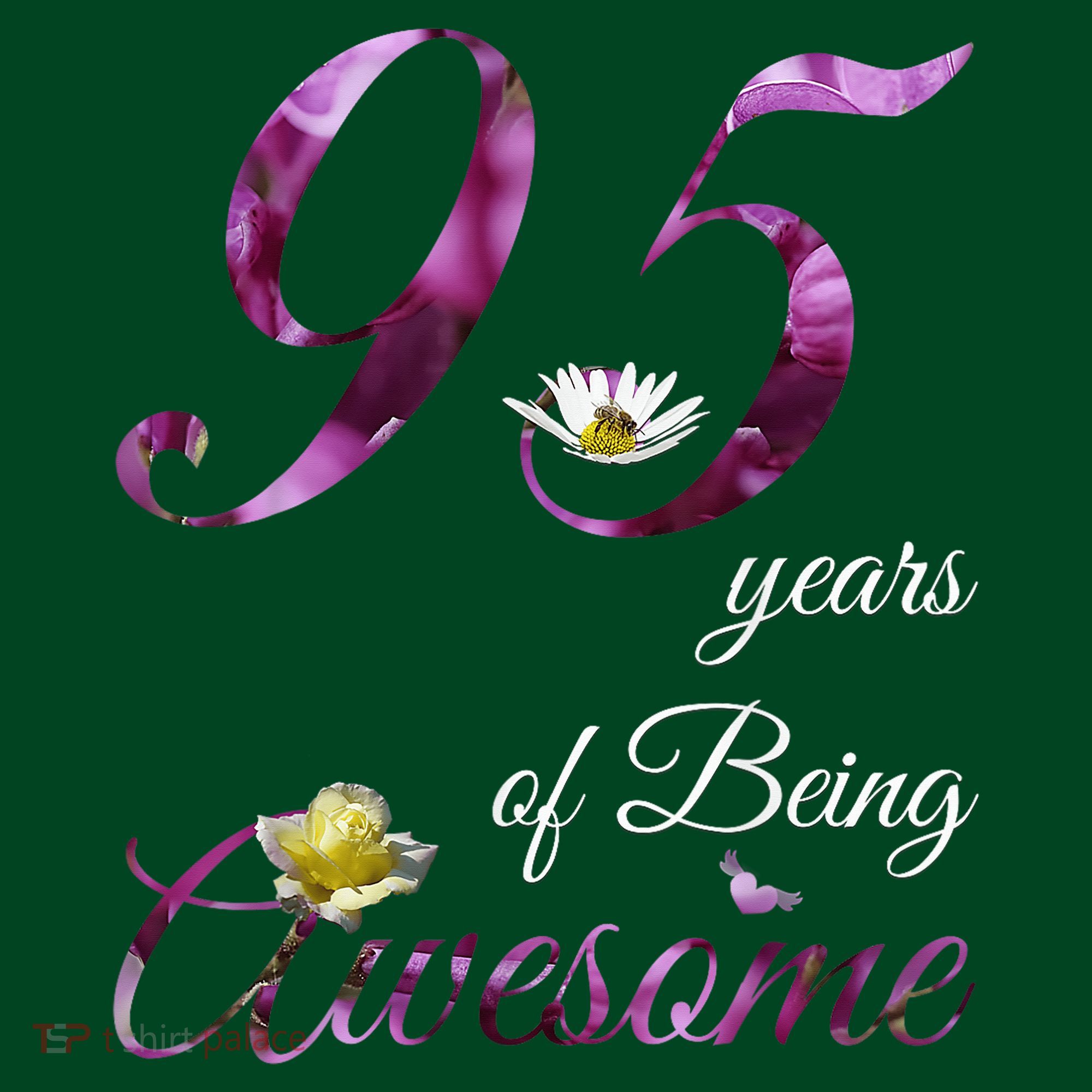 95 Year Old Awesome Floral 1929 95th Birthday Purple Flower Style Hoodie