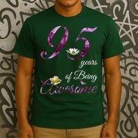95 Year Old Awesome Floral 1929 95th Birthday Purple Flower Style T-Shirt thumb 3