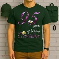95 Year Old Awesome Floral 1929 95th Birthday Purple Flower Style T-Shirt thumb 6