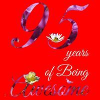 95 Year Old Awesome Floral 1929 95th Birthday Purple Flower Style Santa Hat thumb 1