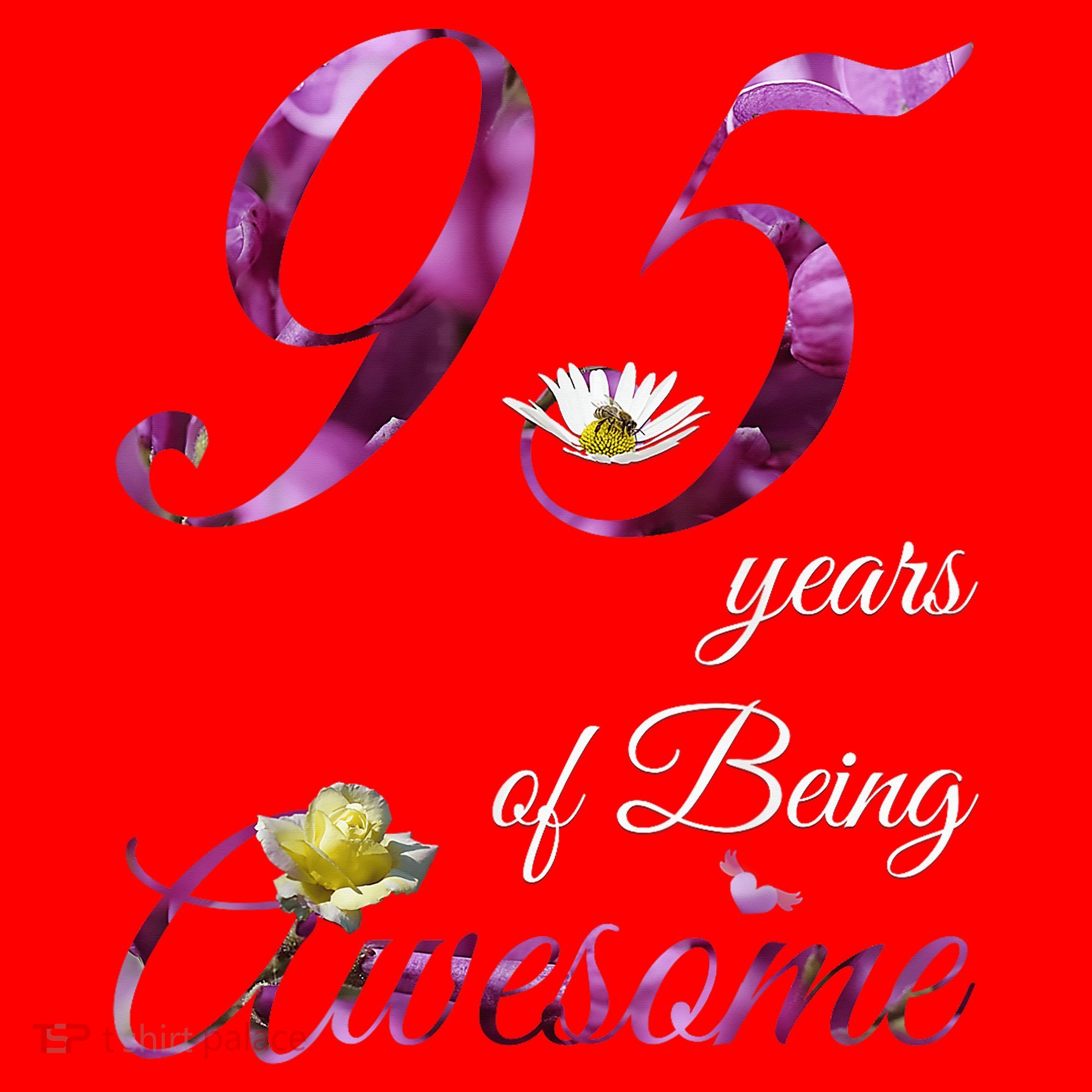 95 Year Old Awesome Floral 1929 95th Birthday Purple Flower Style Santa Hat