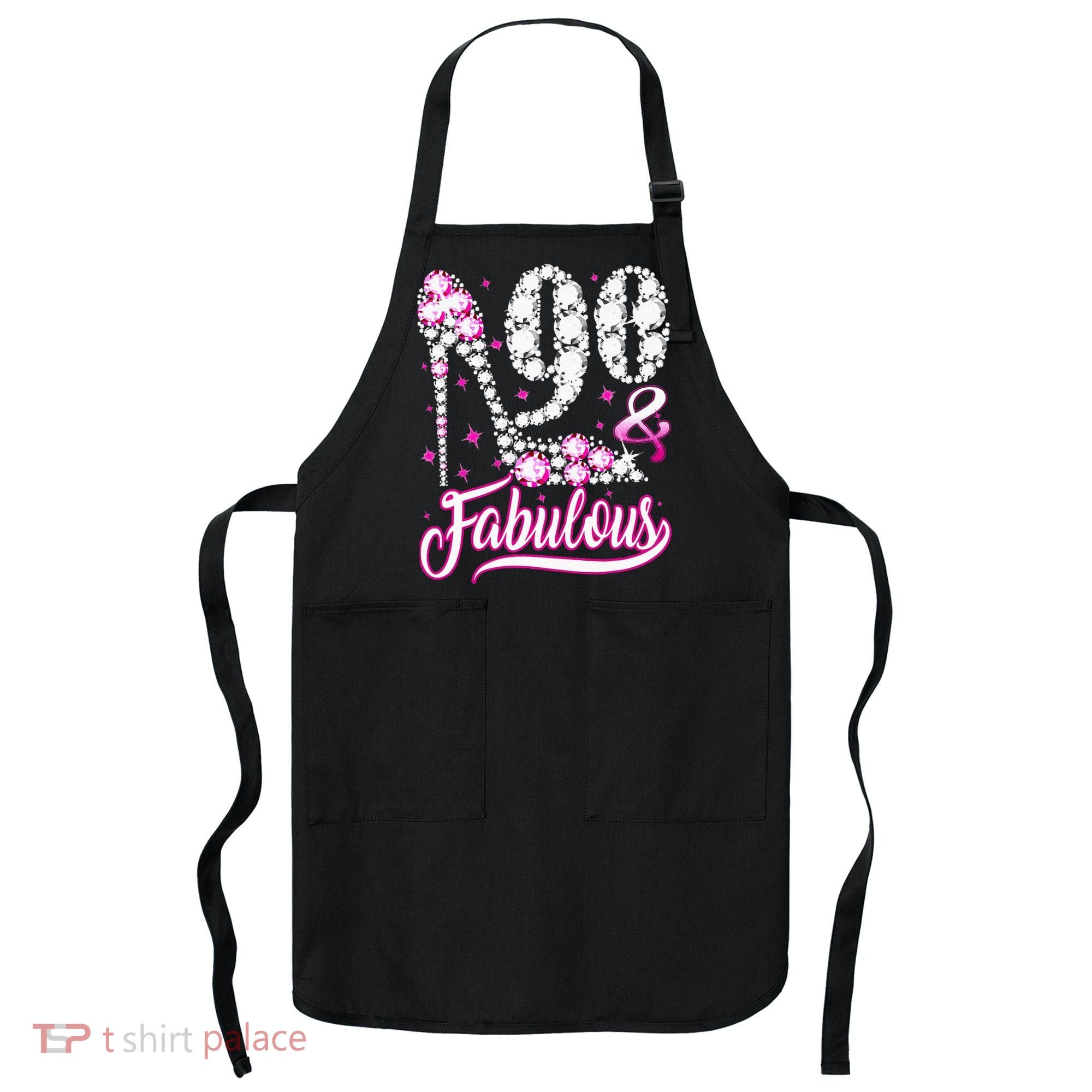 90 Years Old Gifts 90 & Fabulous 90th Birthday Pink Diamond Apron