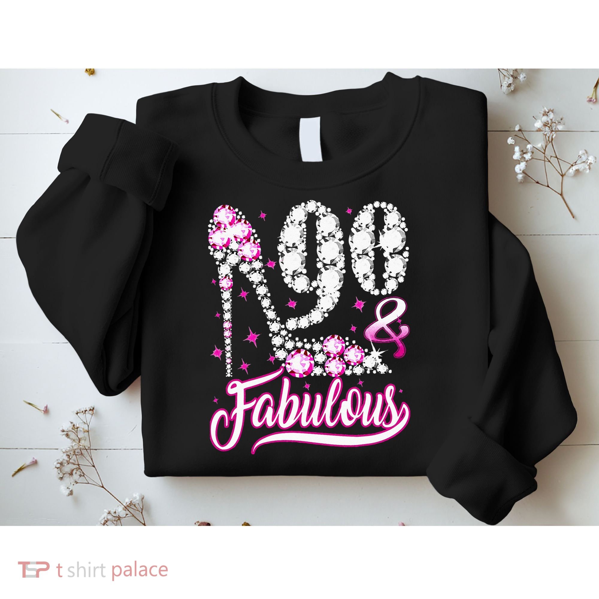 90 Years Old Gifts 90 & Fabulous 90th Birthday Pink Diamond Sweatshirt