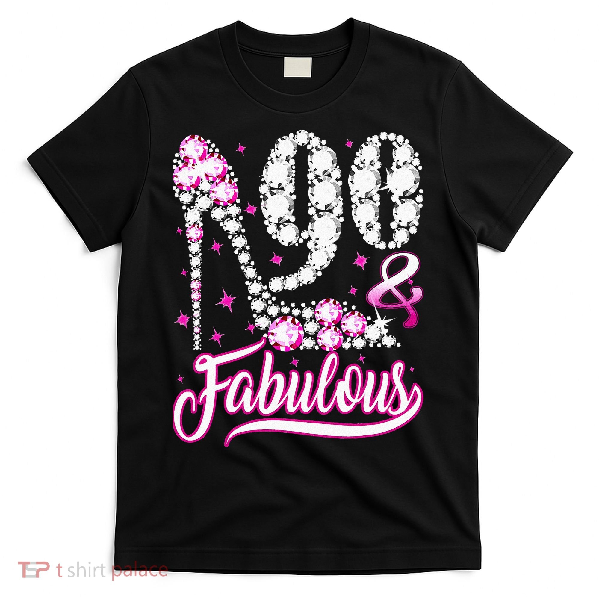 90 Years Old Gifts 90 & Fabulous 90th Birthday Pink Diamond T-Shirt