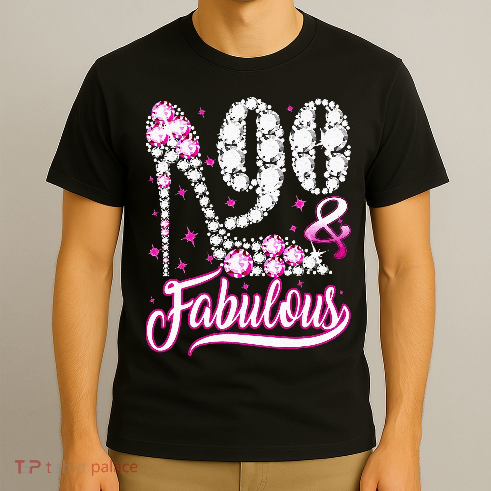 90 Years Old Gifts 90 & Fabulous 90th Birthday Pink Diamond T-Shirt