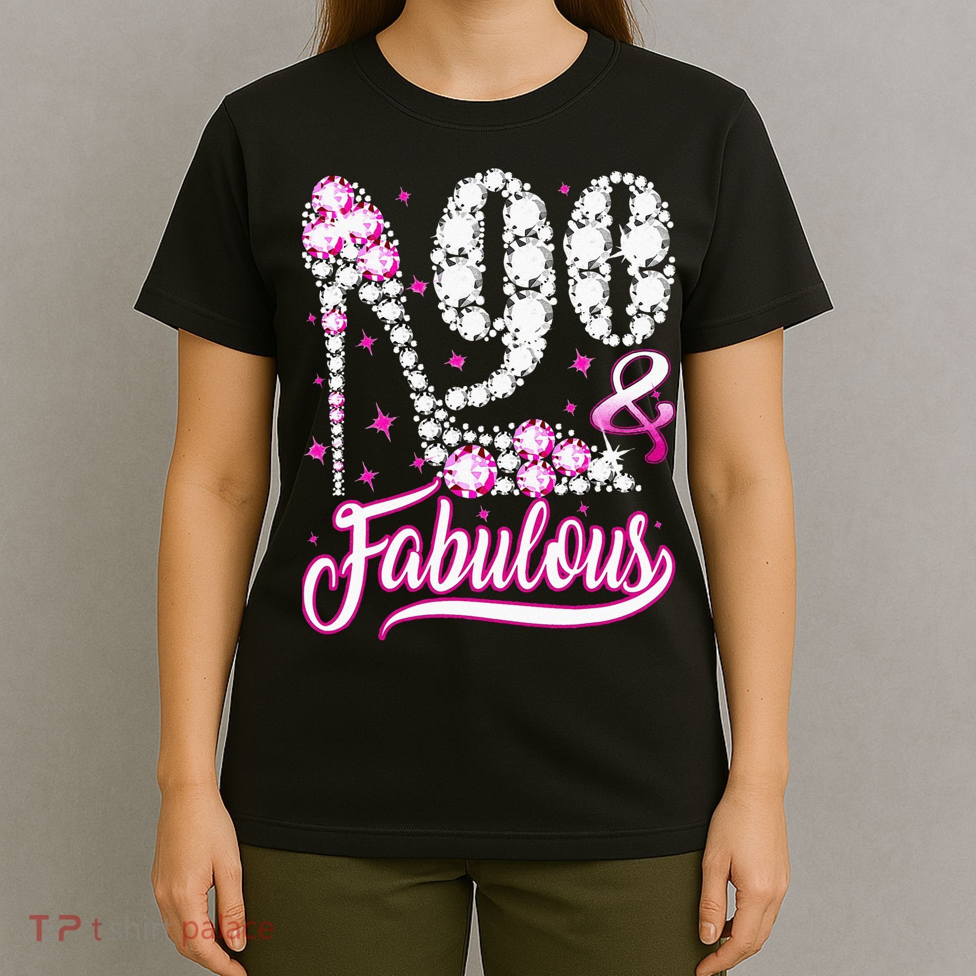 90 Years Old Gifts 90 & Fabulous 90th Birthday Pink Diamond T-Shirt