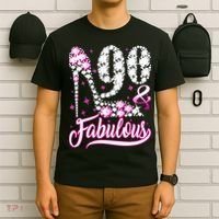90 Years Old Gifts 90 & Fabulous 90th Birthday Pink Diamond T-Shirt thumb 6
