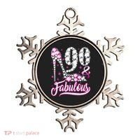 90 Years Old Gifts 90 & Fabulous 90th Birthday Pink Diamond Ornament thumb 0