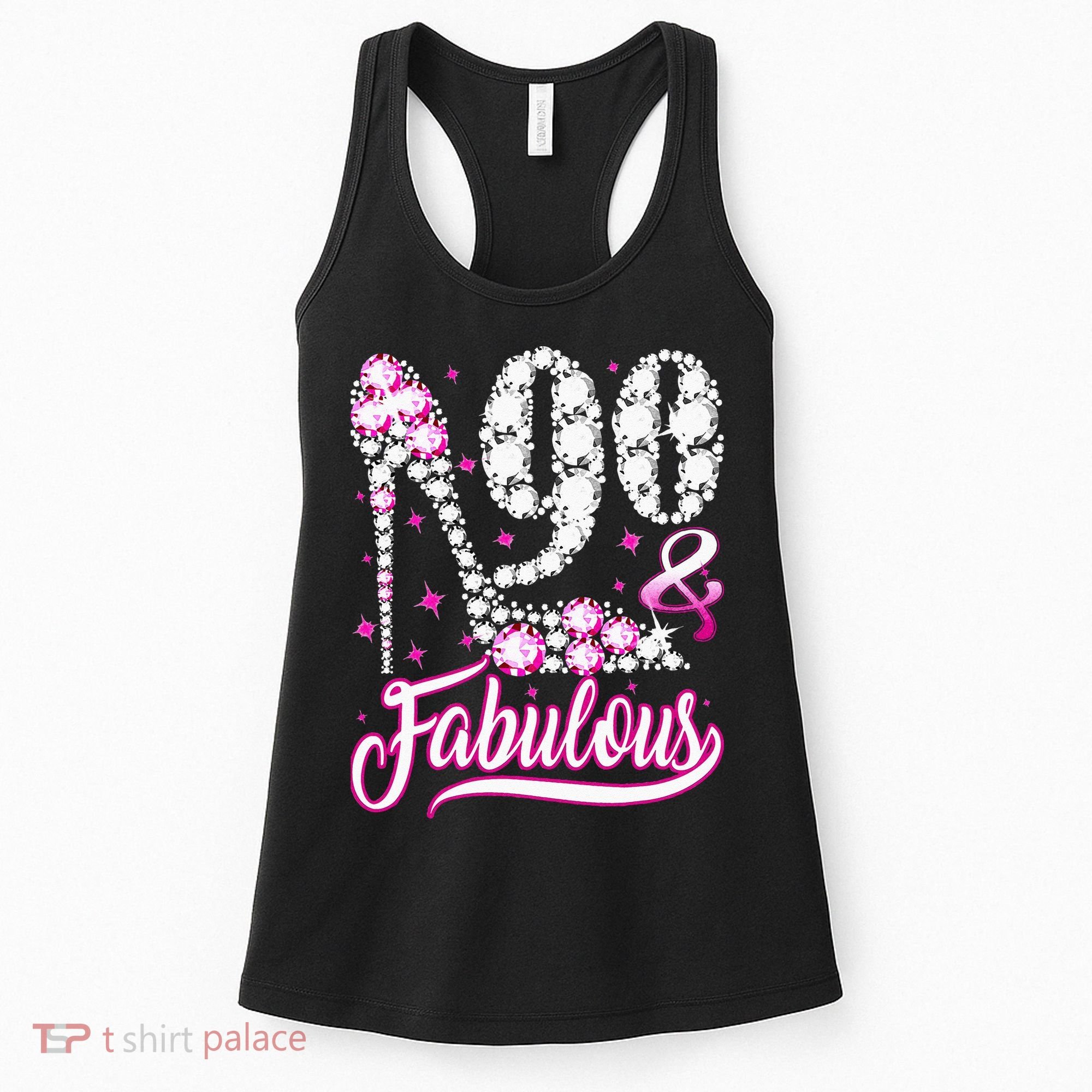 90 Years Old Gifts 90 & Fabulous 90th Birthday Pink Diamond Women's Tank Top