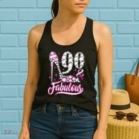 90 Years Old Gifts 90 & Fabulous 90th Birthday Pink Diamond Women's Tank Top thumb 2