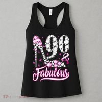 90 Years Old Gifts 90 & Fabulous 90th Birthday Pink Diamond Women's Tank Top thumb 3