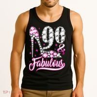 90 Years Old Gifts 90 & Fabulous 90th Birthday Pink Diamond Tank Top thumb 3