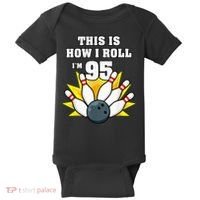 95 Year Old Bowler Bowling 95th Birthday Game Lover Baby Bodysuit thumb 0