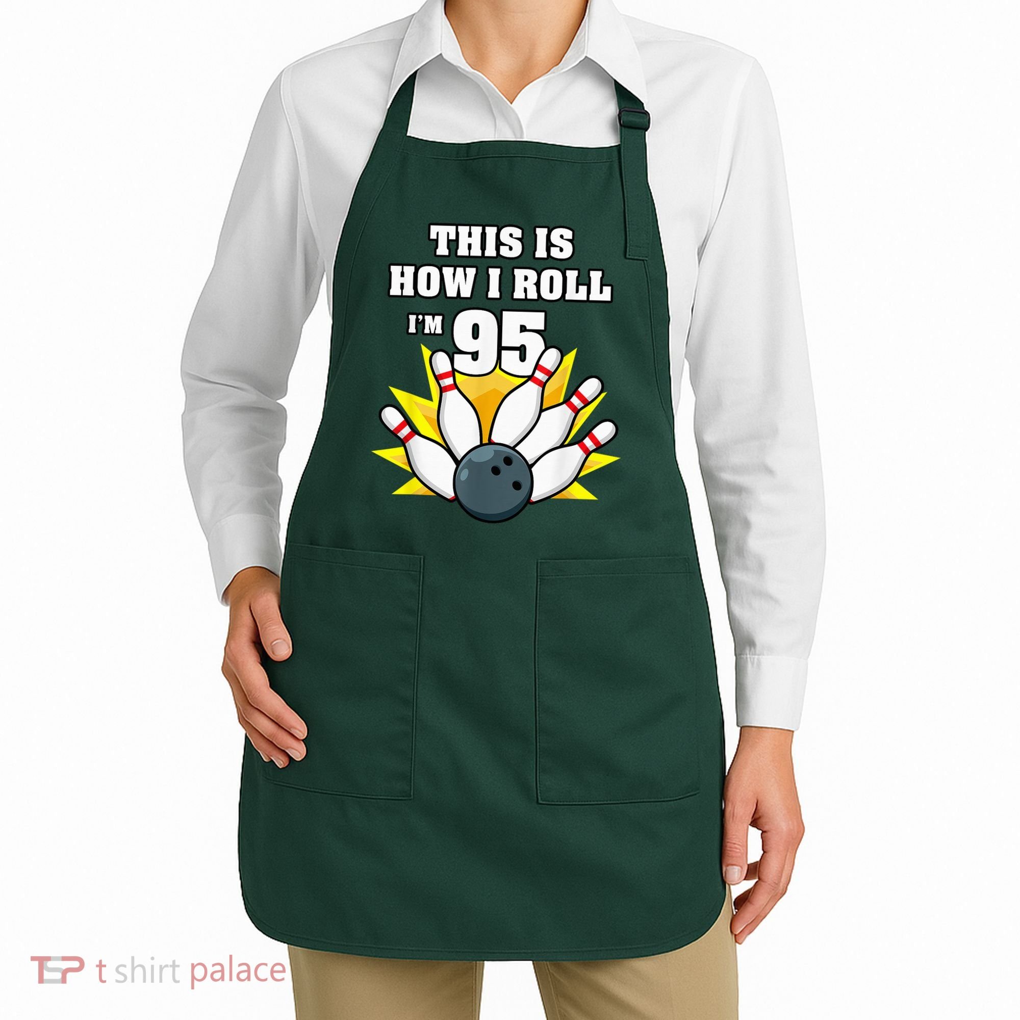 95 Year Old Bowler Bowling 95th Birthday Game Lover Apron