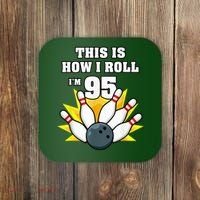 95 Year Old Bowler Bowling 95th Birthday Game Lover Coaster thumb 0