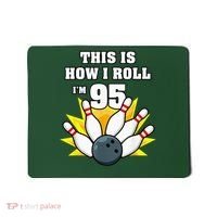 95 Year Old Bowler Bowling 95th Birthday Game Lover Mousepad thumb 0