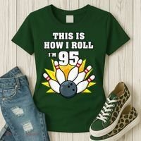 95 Year Old Bowler Bowling 95th Birthday Game Lover Women's T-Shirt thumb 3