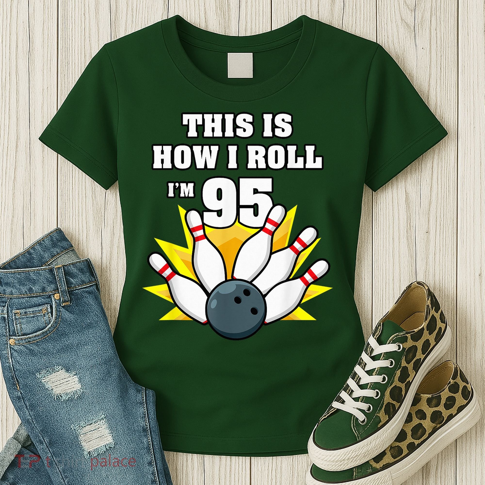 95 Year Old Bowler Bowling 95th Birthday Game Lover Women's T-Shirt