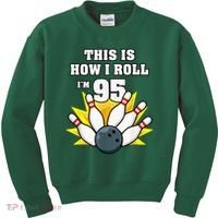 95 Year Old Bowler Bowling 95th Birthday Game Lover Kids Sweatshirt thumb 0