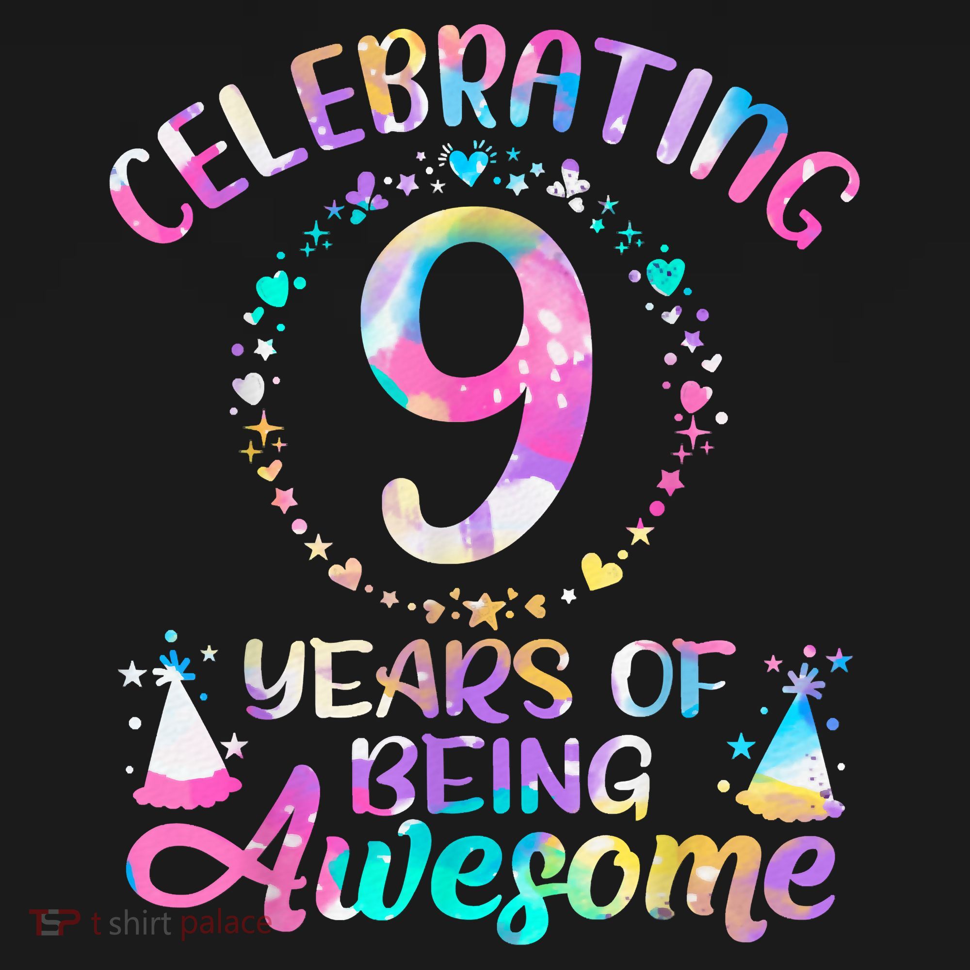 9 Years Of Being Awesome 9 Years Old 9th Birthday Tie Dye Toddler Hoodie