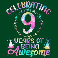 9 Years Of Being Awesome 9 Years Old 9th Birthday Tie Dye Sweatshirt thumb 3