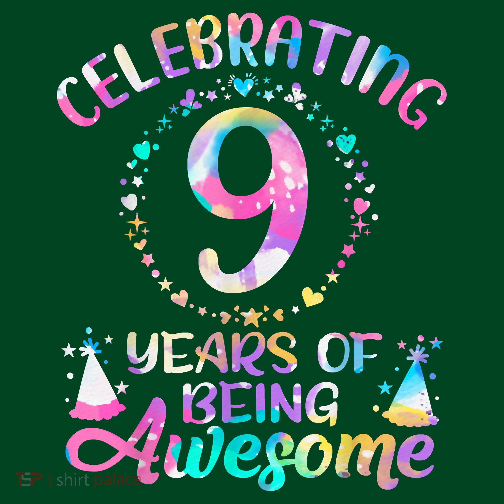 9 Years Of Being Awesome 9 Years Old 9th Birthday Tie Dye Mousepad