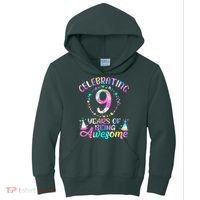 9 Years Of Being Awesome 9 Years Old 9th Birthday Tie Dye Kids Hoodie thumb 0