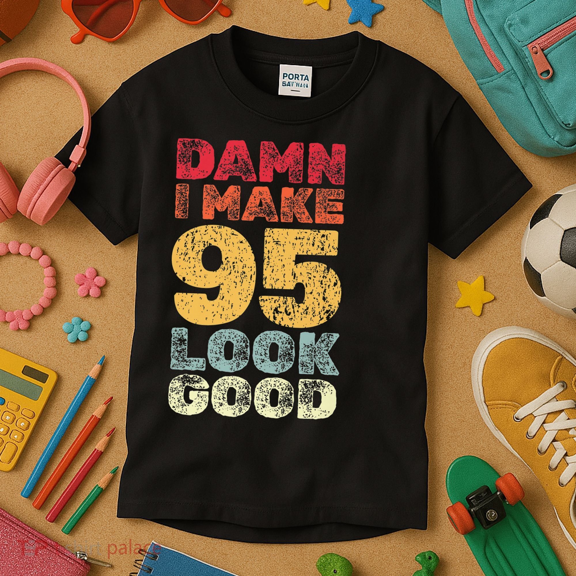 95 Year Old I Make 95 Look Good I 95th Birthday Number 95 Present Kids T-Shirt
