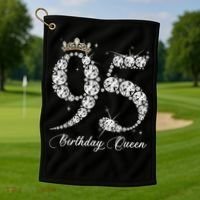 95 Year Old Its My 95th Birthday Queen Diamond Heels Crown Golf Towel thumb 1