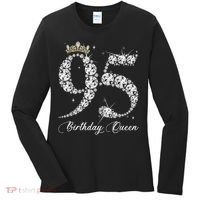 95 Year Old Its My 95th Birthday Queen Diamond Heels Crown Women's Long Sleeve Shirt thumb 0
