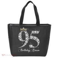 95 Year Old Its My 95th Birthday Queen Diamond Heels Crown Tote Bag thumb 0