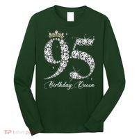 95 Year Old Its My 95th Birthday Queen Diamond Heels Crown Long Sleeve Shirt thumb 0
