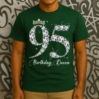 95 Year Old Its My 95th Birthday Queen Diamond Heels Crown T-Shirt thumb 3