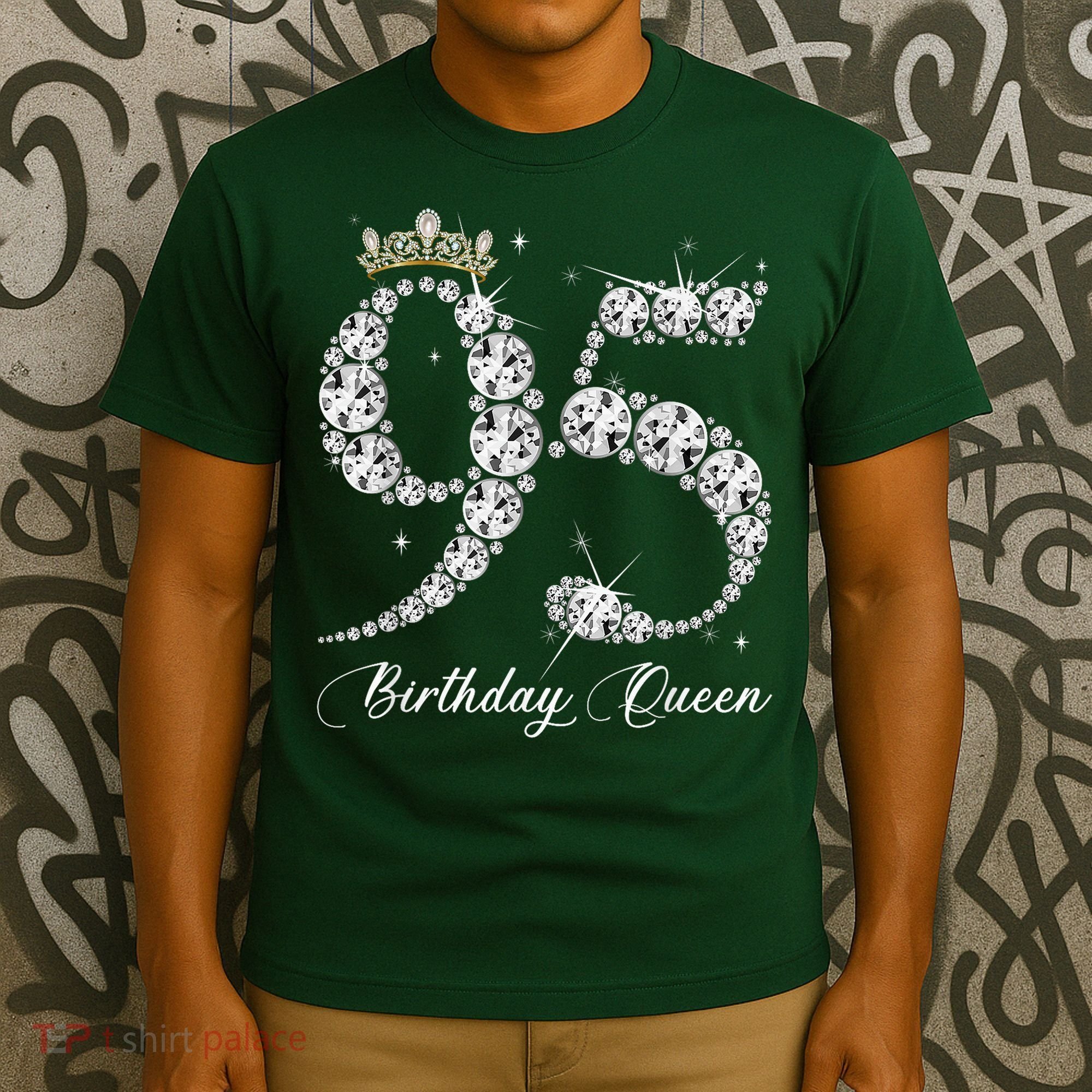 95 Year Old Its My 95th Birthday Queen Diamond Heels Crown T-Shirt